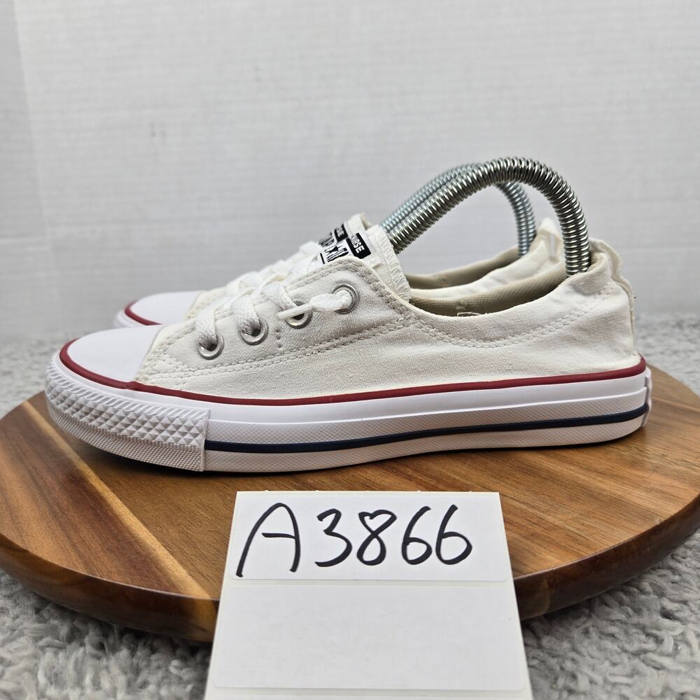 Converse Womens 7 CTAS Shoreline White Canvas Y2K Casual Shoes Slip Sneaker